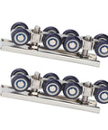 Beefy Eight Wheel Door Track Pulley System Heavy Duty Sliding Door Hardware With Zinc Alloy And Cold Rolled Steel Easy Install Rugged Hanging Wheel Kit For Home Office And Commercial Use Measures 13 X 3.5 X 2.2 Cm
