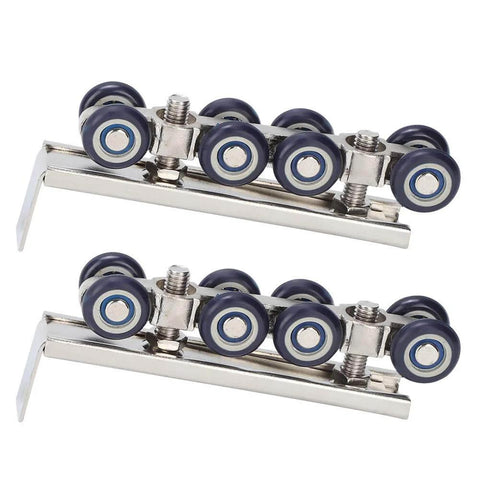 Beefy Eight Wheel Door Track Pulley System Heavy Duty Sliding Door Hardware With Zinc Alloy And Cold Rolled Steel Easy Install Rugged Hanging Wheel Kit For Home Office And Commercial Use Measures 13 X 3.5 X 2.2 Cm