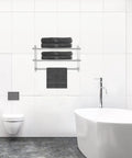 30 Inch Bathroom Shelf 3 Tier Wall Mount Rack With Towel Bars Extra Long Heavy Duty All Metal Build Rust Proof Stainless Steel