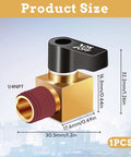 Durable Brass Air Compressor Drain Valve With One Quarter Inch NPT Male Thread Ball Type Drain Cock, size diagram displayed