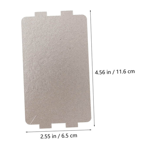 Single mica sheet from Six Pack Microwave Oven Mica Sheets Heat Insulation Pads Easy Cut Splatter Guard Replacement, measured dimensions shown