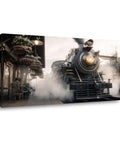 Steam Locomotive Canvas Wall Art For Living Room And Office, Rustic Scenic And Elegant Print, Boss Americana Home Decor