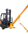 Heavy-Duty Forklift Jib Boom Crane, Extendable 84 to 144 Inches Telescopic Boom attached for lifting and towing.
