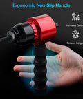 Ergonomic handle of Rivet Nut Tool Kit For Drills And Ratchets, Cordless Drill Adapter, showing ergonomic non-slip grip.