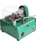 Top Rated Mini Motorized Lathe Machine For Silver And Copper Jewelry Cutting, portable green cutter with transparent safety shield.