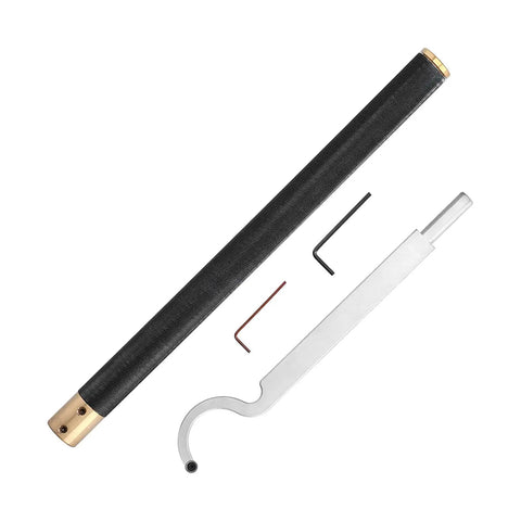 No Sweat Wood Lathe Hollowing Tool With Replaceable Tungsten Alloy Blade and comfy aluminum handle, including hex keys.