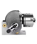 4 Inch Precision Dividing Head With 3 Jaw Chuck Semi Universal Rotary Table For Milling Machine built tough with a silver finish.