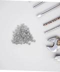 Grey Screw Cover Caps 500 Pack Durable Plastic Thread Protectors with tools for cabinets and construction
