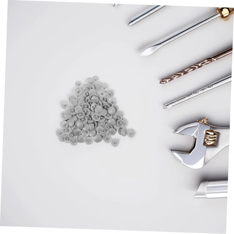 Grey Screw Cover Caps 500 Pack Durable Plastic Thread Protectors with tools for cabinets and construction