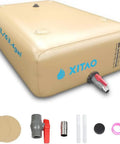 63 Gallon Water Storage Bladder With Water Level Indicator, beige PVC, includes accessories for emergency prep and RV use.