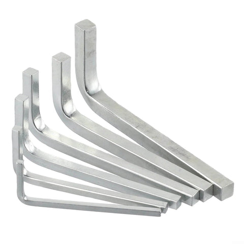 Six Piece Square Head Wrench Set L Shape Wrenches in Chrome Vanadium Steel for tightening and removing square screws includes sizes 3mm 4mm 5mm 6mm 7mm and 8mm durable pro grade kit built tough for quick fixes