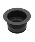 3-1/2 Inch EZ Mount Brass Kitchen Sink Disposal Drain Flange And Stopper Matte Black, top view showing flange.