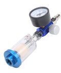 Inline Air Regulator Gauge For Spray Guns With Oil Water Trap Filter Separator One Quarter Inch Thread Pneumatic Air Line Filtration