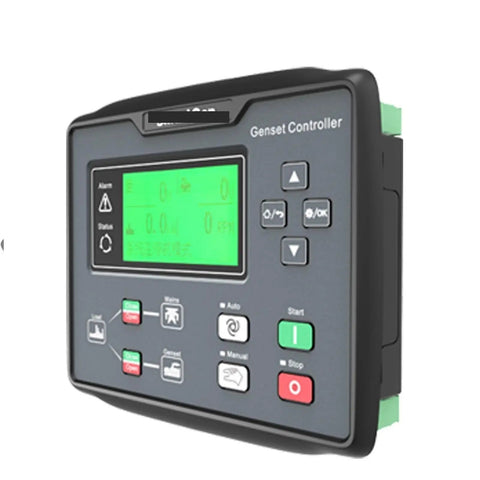 Generator Controller AMF Auto Start Module For Power Station Automation And Monitor Panel Phase Angle Control Pro Grade Auto Start Interface For Generator Set Management And Remote Monitoring, black plastic