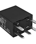 Close-up of Beefy 30A 12VDC 5-pin automotive relay for Chrysler Dodge Jeep, illustrating pin configuration and design.