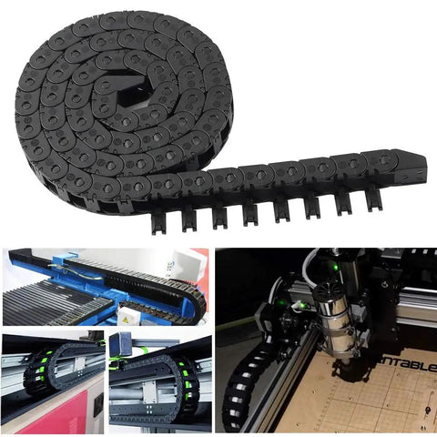 10x11mm Drag Chain Semi Enclosed Adjustable Cable Carrier Black 1M Flexible Nested Drag Chain Cable Track For 3D Printers CNC Routers And Milling Rigs