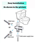 Brass 3 Way Bidet T Adapter With Shut Off Valve For Handheld Toilet, Chrome Plated T Valve, Durable Brass Fitting, Fits 7/8 In By 7/8 In By 1/2 In Or 3/8 In Tubing, No Fuss Install, Leak Resistant, easy installation diagram for toilet and bidet hose