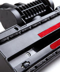 Close-up of underside bristles on universal vacuum floor brush head fits 32 and 35 mm attachments for hard floors and carpet 2 in 1 swivel neck