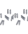 Ultimate 20-Piece Wheel Conversion Stud Kit With 50mm Length And Extended Shank For European Rides To Spice Up Your Custom Setup And Ensure Super Secure Mounting On Aftermarket Wheels., 20-piece M12x1.5 steel wheel studs, zinc plated, shown grouped on white