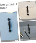 Vintage Zinc Alloy Cabinet Door Handles 10 Pack Black Curved Gate Pulls Rustic Furniture Hardware For Kitchen Cupboard