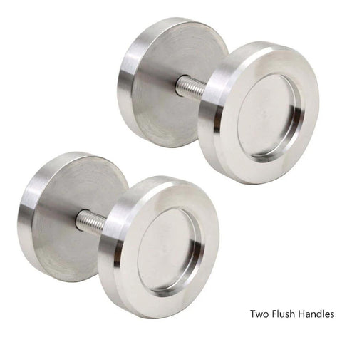 Stainless Steel Sliding Barn Door Hardware Kit 10 Foot Track For Double Doors Includes Two 1525mm Rails heavy duty handles