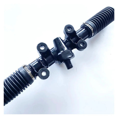 Bulletproof UTV Tie Rod End Replacement For HS500 And HS700 Side By Side Vehicles Rack And Pinion Steering Linkage close-up of black tie rod with ends