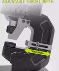 Heavy Duty 2000W Electric Hole Puncher With 20 Ton Capacity And 5 Dies shown with adjustable throat depth feature
