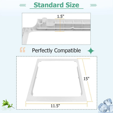 Dimensions of Upgraded Deli Drawer Hanger Without Glass Replacement For 15 Inch Wide Meat Drawer Shelf