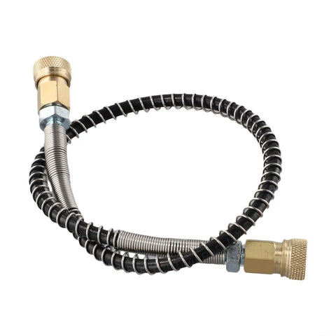 Bad Ass High Pressure Stainless Steel Air Hose Line M10x1 Male To Male With Awesome Coiled Spring Design For Tough Jobs Like Tank Inflation Rated Crazy Good At 4500 Psi Reliable Leak Proof Performance For Any Job Site, 50cm coil