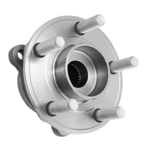 Front view of a Two Piece Front Wheel Bearing Hubs For Ford Edge Fusion Lincoln MKX MKZ Continental Nautilus Replacement Pair Wheel Bearing Hubs Assembly Front Bearings Built To Last.