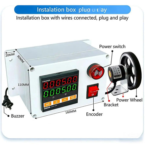Slick Rollin Roller Wheel Length Meter Digital Counter Six Digit Display with power switch and encoder for precise measurements.