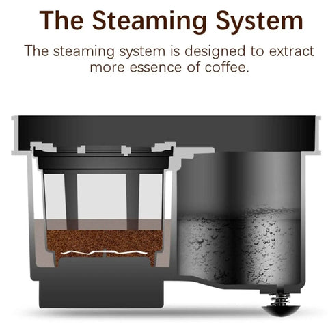 Automated 40 Oz Espresso Coffee Maker Featuring Built In Bean Grinder And Smart Ninety Two Degree Temp Control steam system component close-up.