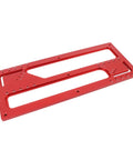 Zero Mess Cabinet Door Flush Mount Template Aluminum Alloy Slotting Guide Set Includes Semi Circular Router Bit For Dead Nuts Accurate Woodworking Projects in red.