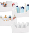 4 Pack Kitchen Cabinet Door Organizer Set With Adhesive Mounts Inside Cabinet Doors No Drill Hanging Storage Baskets For Kitchen Bathroom RV Office Garage And Craft Room In White