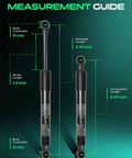 Porsche Front Hood Lift Supports Set Of 2 measurement guide showing dimensions for replacement gas struts for 911 2006 2013.
