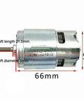 Beefy 775 DC Gear Motor, 18V 120W with Ball Bearing showing dimensions: length 66mm, diameter 42mm, shaft length 21.5mm, diameter 5mm.