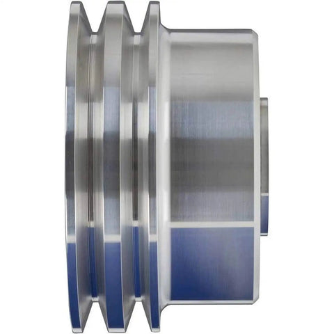 Chevy Big Block Pulley Kit For 396 427 454 With Long Water Pump V Belt Made In USA From 6061 T6 Billet Aluminum crank pulley side view