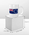 Flag Of The Cook Islands Coffee Mugs 11 Oz Double Sided Print Mug With Handle Dishwasher Safe Premium Ceramic Awesome Gift For Home Office Coffee Lovers on a white box