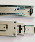 Pro Level Heavy Duty Full Extension Drawer Slides Six Inch Telescopic Ball Bearing cabinet rails showing metal construction and smooth motion.