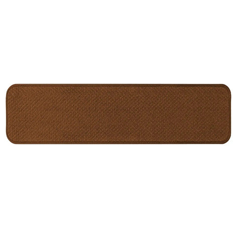 Toffee Brown Skid Resistant Carpet Stair Treads Set Of 15, 8 By 30 Inches, No Slip Rubber Backing, Easy Peel And Stick Install
