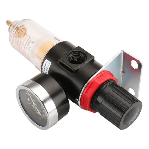 Built Tough Pneumatic Filter Regulator With Reliable Pressure Gauge For Slick Air Treatment And No Fuss Adjustable Control On All Standard Compressor Lines And Shop Gear