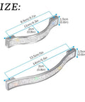 Crystal Drawer Pulls Bling Handles size diagram with measurements for 14 cm pulls in white with stainless steel core, 4-pack.