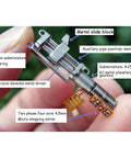 Compact 4mm 5V 2-Phase 4-Wire Stepper Motor With Planetary Gearbox held in hand, showcasing metal slider nut and components.