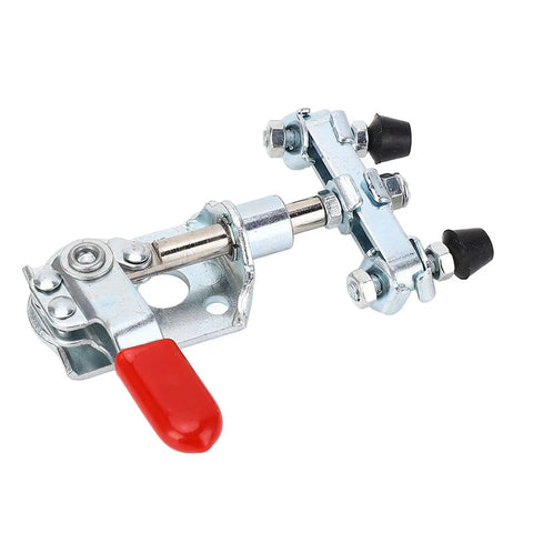Quick Release Push Pull Toggle Clamp Beefy 40kg Capacity Stainless Steel Heavy Duty Industrial Grade Fastener For Welding Jig Fixture CNC Machine Automotive Applications With Comfortable Grip Handle And Rock Solid Hold, red handle