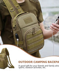 Camouflage Large Capacity Backpack For Outdoor Fishing And Camping With Durable Oxford Cloth Cushioned Shoulder Straps on person