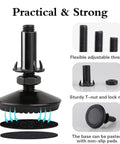 4 Pack M10 Adjustable Leveling Feet For Cabinets, Tables And Chairs, Heavy Duty Self Leveling Furniture Levelers With T Nut, Screw On Feet, 2 Inch Base Diameter, Long Thread, Black Finish, Includes Anti Slip Pads For Wood, Tile, And Concrete Floors.