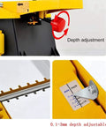 Heavy Duty Thickness Planer And Wood Planer Thicknesser Workhorse Boasting A Bulletproof Copper Motor for depth adjustment feature.