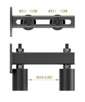 Adjustable 3 Inch Slide Gate Guide Roller System With Rust Proof Heavy Duty Steel Gate Support Assembly And Dual Hard Nylon Guiders For Anti Tipping Sliding Gates Up To 4 Inches Universal T Shaped Bracket Made From AISI 1045 Steel, front view