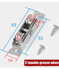 Smooth As Silk Double Concave Pulleys And Sliding Door Rollers Built Rock Solid In 14mm Rust Proof Stainless Steel for window track replacement hardware with measurements.