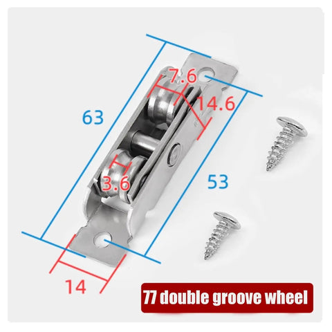 Smooth As Silk Double Concave Pulleys And Sliding Door Rollers Built Rock Solid In 14mm Rust Proof Stainless Steel for window track replacement hardware with measurements.